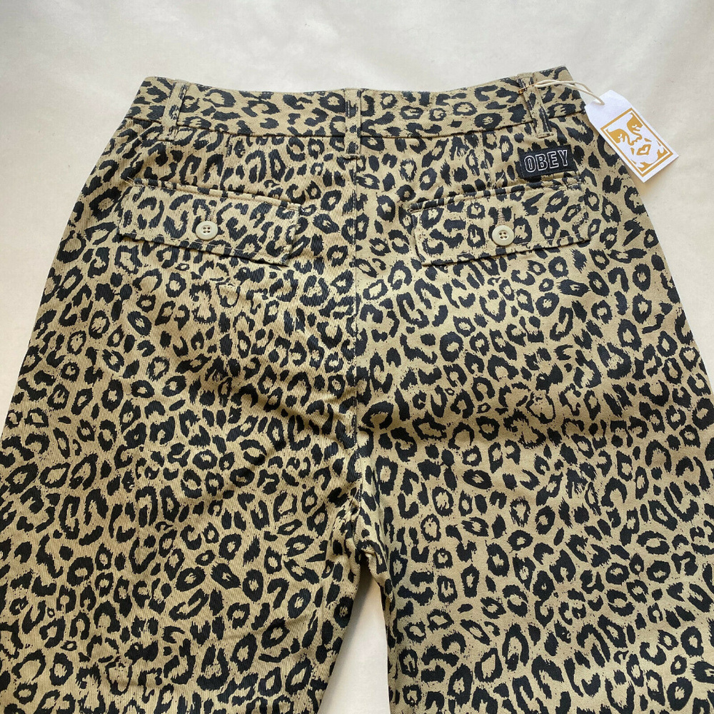 Obey High Waisted Wide Leg Trousers "Casbah" Khaki - Picture 5 of 7